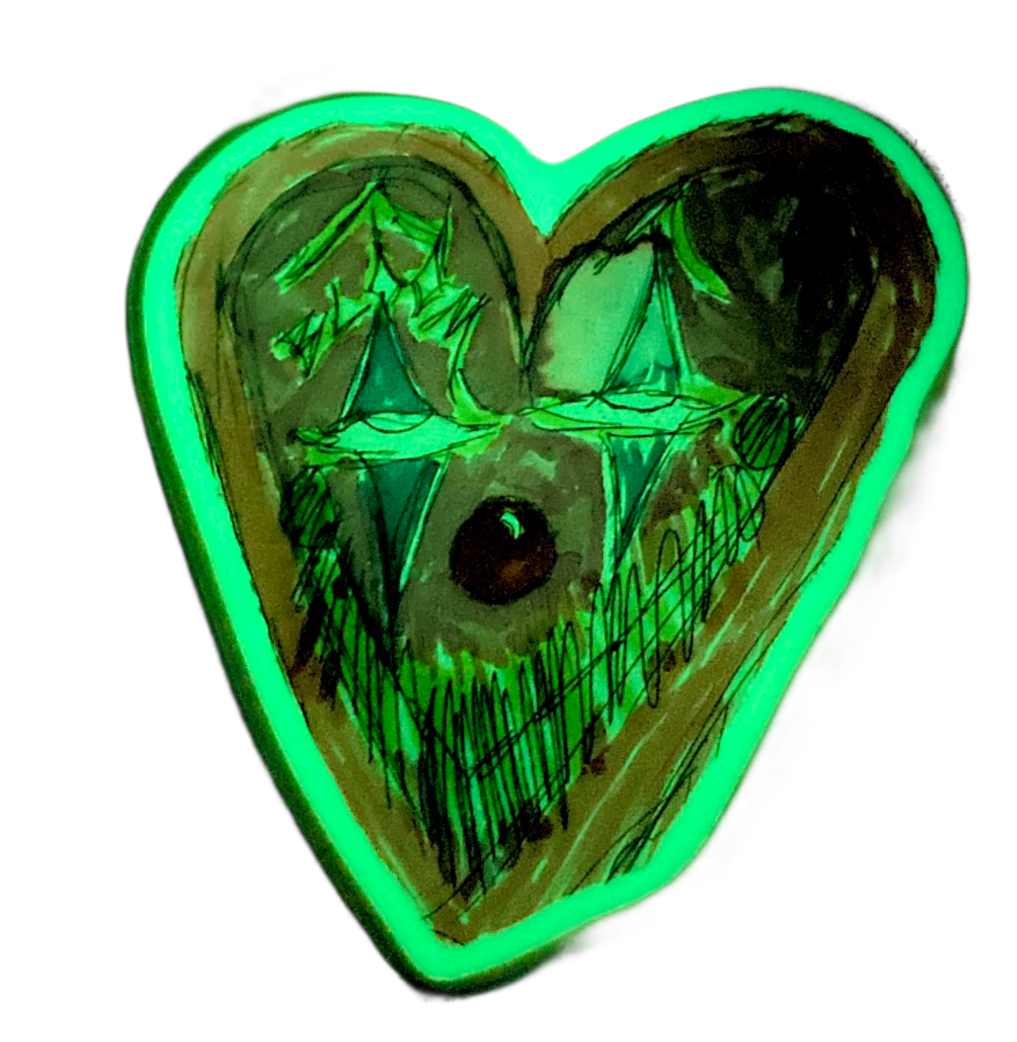 HiBERNATiON//HEART GUY GLOW iN THE DARK STiCKER